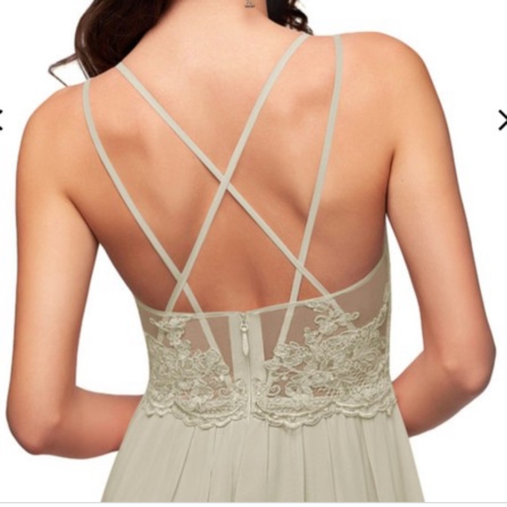 Azazie bridesmaid chiffon gown wedding bridal Dusty Sage A4 Nirene Bloggers